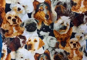 Gorgeous DOG Themed Fabric Remnant (51cm x 52cm) by Patty Reed Designs - Picture 1 of 1