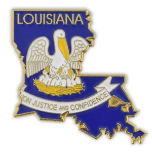 PinMart's State Shape of Louisiana and Louisiana Flag Lapel Pin - Picture 1 of 3