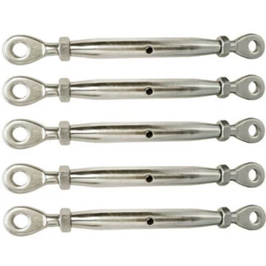 5 PC 3/16" Stainless Steel 316 Closed Body Eye Eye Turnbuckle 200 LBs Limit - Picture 1 of 4