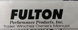 Fulton Trailer Winch 1 & 2 speed models Owner & Parts Manual - Picture 1 of 2