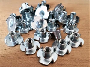 8-32 T-Nut (Tee Nut) 25 PC. High Quality Zinc Plated 4 Prong - Picture 1 of 2