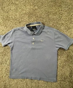 Nike Golf Polo Shirt Boys Small Blue White Short Sleeve - Picture 1 of 8