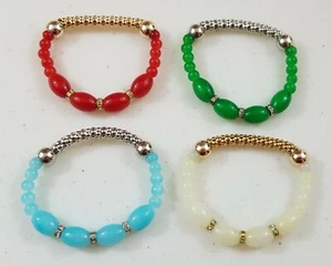 Beautiful Beaded With Rhinestones Elastic Bracelets  - Picture 1 of 6