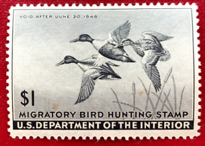1945 US Federal Duck Stamps SC#RW12 MVLH/OG  