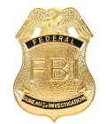 Fbi Police Badge Gold Metal Replica Federal Shield Detective Cop Costume