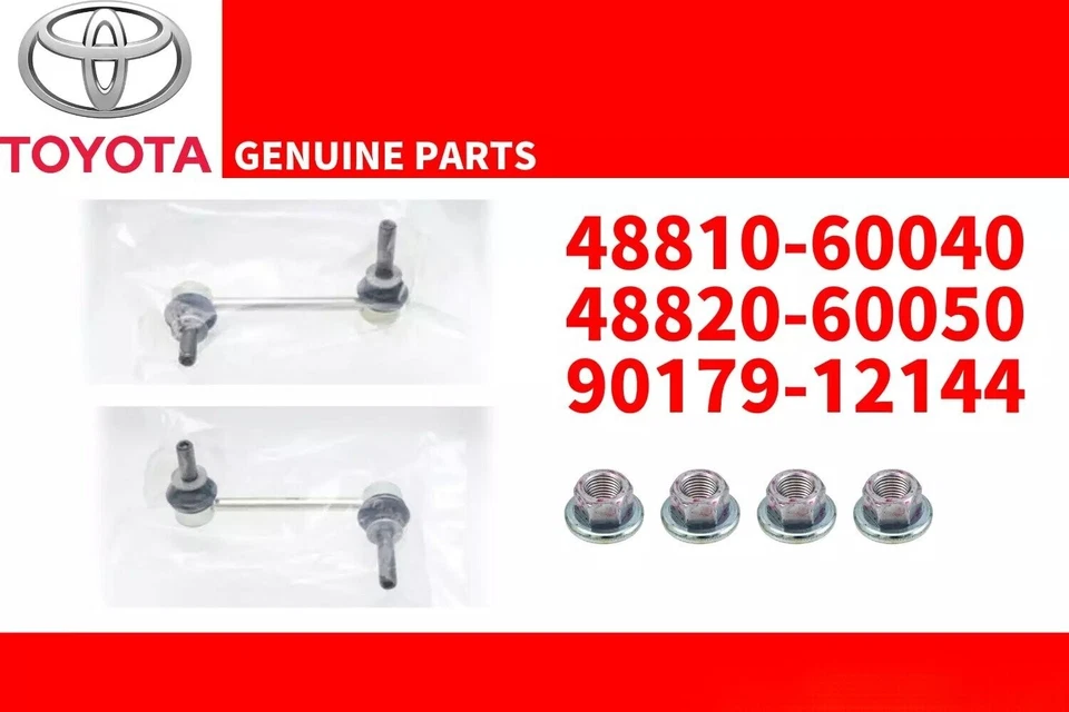TOYOTA Lexus Genuine 4RUNNER FJ CRUISER GX470 FRONT STABILIZER LINKS & NUTS OEM - Image 1 of 1