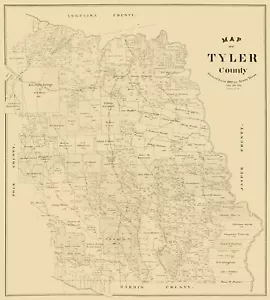 Historic County Map - Tyler County Texas - General Land Office 1898 - 23 x 25.53 - Picture 1 of 20