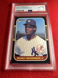 PSA 8 Graded NM-MINT 1987 Donruss Rickey Henderson #228 Baseball Card BEAUTY!!