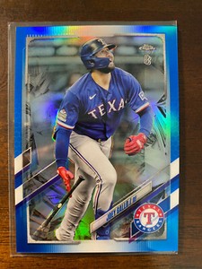 2021 Topps Chrome Ben Baller BLUE REFRACTOR /75 #47 Joey Gallo Rangers/Yankees