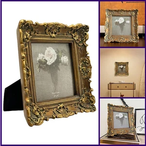 4X4 Vintage Small Picture Frame, Antique Ornate Bronze Gold Square Photo Frame, - Picture 1 of 8