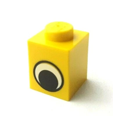 乐高® 零件 3005pe1 (6 件) 1x1 砖带简单印花眼黄色带白色 — 第 1/4 张图片