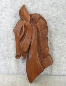 Vintage Signed 1975 Mid Century Modern Wood Stylized Horse Wall Sculpture Decor - Picture 1 of 18