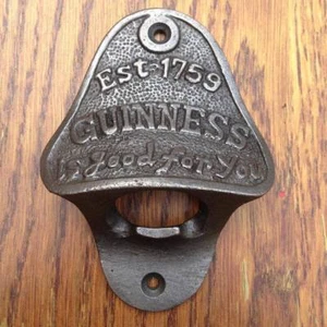 Cast Iron Wall Mounted Vintage Antique Style Bottle Opener GUINNESS  - Picture 1 of 2