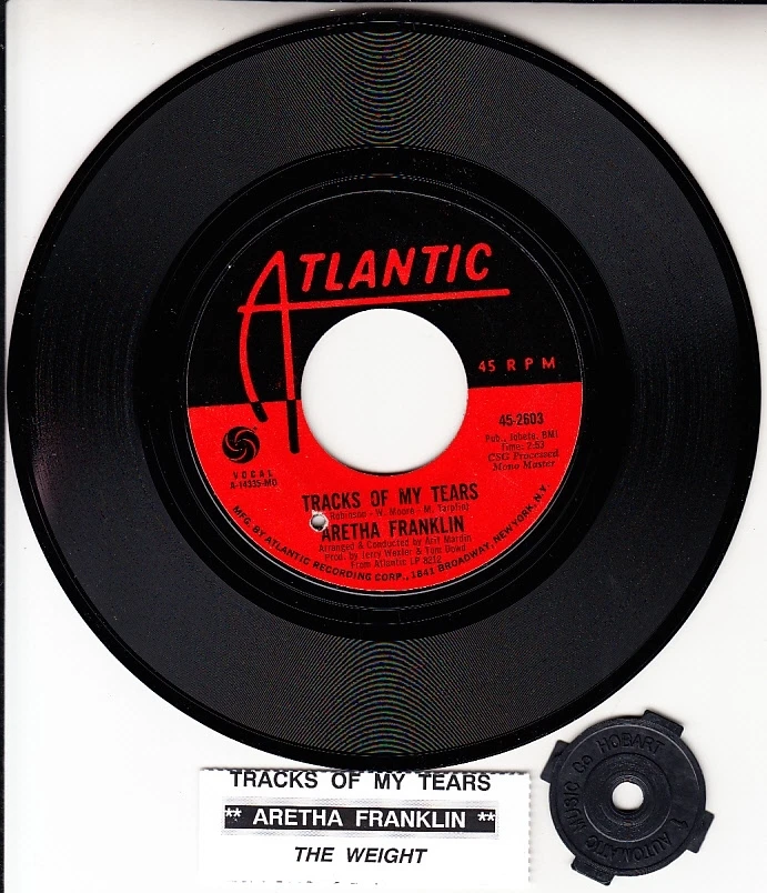 ARETHA FRANKLIN Tracks Of My Tears 7" 45 rpm BRAND NEW + juke box title strip - Image 1 of 1