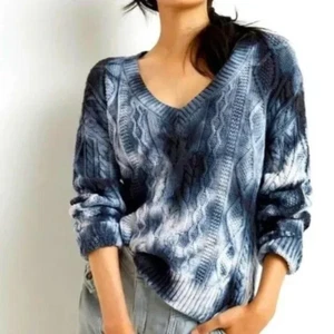 Anthropologie Pilcro Joni Tie Dye Cable Knit Hi Low Sweater Size XS - Picture 1 of 6