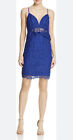 New Guess Lace Solstice Cut Out Cobalt Blue Spagetti Strap Dress 8 M