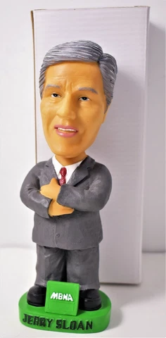 Vtg 2002 Jerry Sloan MBNA Utah Jazz Limited Edition SGA BobbleHead New In Box Cover