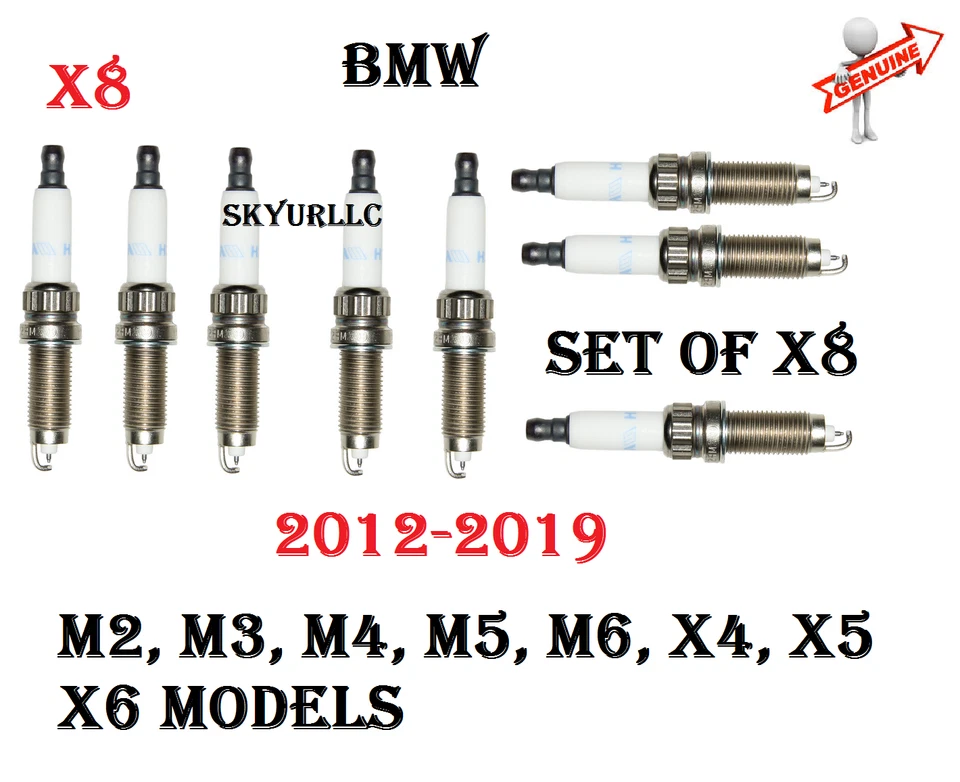 Juego De Bujías X8 Para 12-19 BMW M2 M3 M4 M5 M6 X4 X5 X6 GENUINO 12120039634 Foto 1 de 4