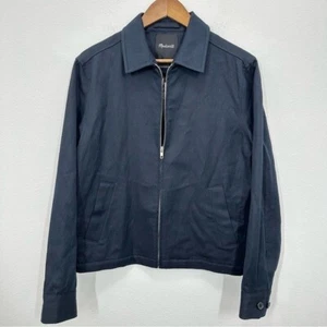 Chaqueta Madewell Para Hombre Talla XS Cremallera Frontal en Mezcla Italiana Algodón-Lino Azul Marino - Imagen 1 de 10