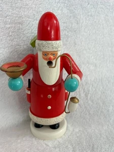 DEUTSCHER HOLZ WEIHNACHTSMANN FIGUR INSENSE RAUCHER KERZENHALTER 80ER JAHRE VINTAGE 8" - Bild 1 von 6