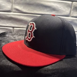 New Era Boston Red Sox Black & Red 59Fifty Baseball Cap, Size 7 1/2 - Picture 1 of 8