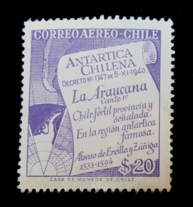 Chile Stamps sc 587 Antarctica Chilena 1958 Unused Gum Residues - Picture 1 of 2