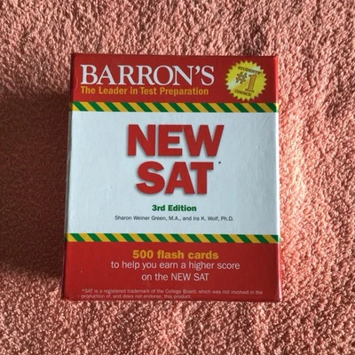 Barron's SAT Flash Cards: 500 Flash Cards 3rd Edition Study Test Set EUC Boxed Foto 1 de 4
