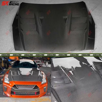 Dry Carbon Fiber Front Bonnet Hood Panels Engine Cover For Nissan GT-R R35 17-23 - Image 1 of 4