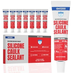 18 ML x 8 PCs Silicone Caulk Clear Silicone Sealant Waterproof Kitchen & Bath - Picture 1 of 9