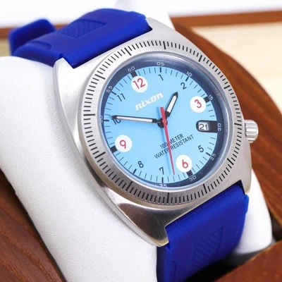 Operation Nixon Watch Blue Date 100M Waterproof Men'S Battery 2345 - Image 1 of 4