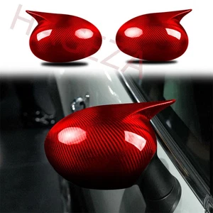 Red Carbon Fiber Side Rearview Mirror Trim For BMW MINI R55 R56 R57 R59R60 07-14 - Bild 1 von 10