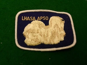 Lhasa Apso perro bordado coser en parche flash 3.25" x 4" aprox - Imagen 1 de 2
