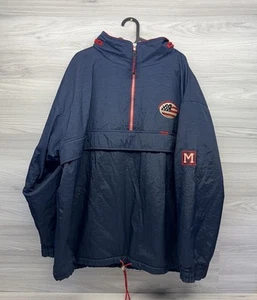 90s Vintage Mickey America Blue Red Pullover Fleece Coat Large The Disney store - Picture 1 of 17