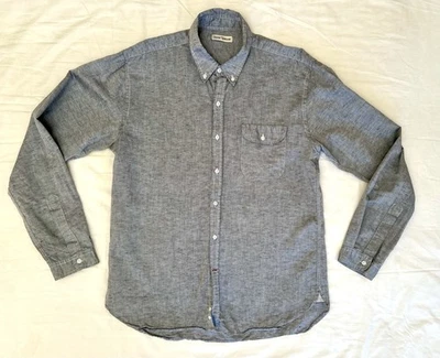 Oliver Spencer Shirt Size 16.5 42 Grey Linen Blend - image 1 of 4