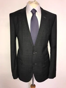 HUGO BOSS - Slim Fit GREY CHECKED Summer WOOL SUIT - 42 Reg - W36 L32 - GORGEOUS - Picture 1 of 11