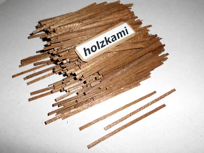 LENLUX Teak Holzleisten. 30mm x 1,5mm x 0,6mm L/B/H. 250 Leisten = 1Stk.