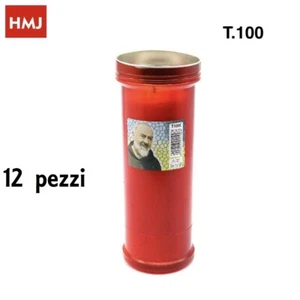 Confezione 12 Pezzi Lumino Votivo Cero Candela Cimitero Immagine Sacra T100 hmj - Foto 1 di 1