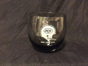 Vintage NFL Football  New York Jets 3.25" smoke GLASSES Retro Barware X - Picture 1 of 3