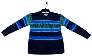 Holiday Lane Sweater Boys Size 6 Blue Green Fair Isle Long Sleeve New - Picture 1 of 7