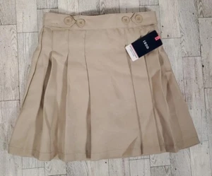 Izod Skirt Size 6 Girls Uniform Khaki Pleated Shorts Liner NEW - Picture 1 of 7