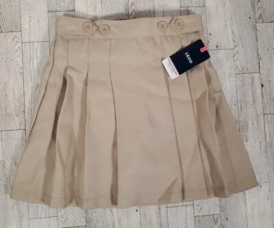Falda Izod Talla 6 Niñas Uniforme Caqui Plisado Pantalones Cortos Forro NUEVO Foto 1 de 4
