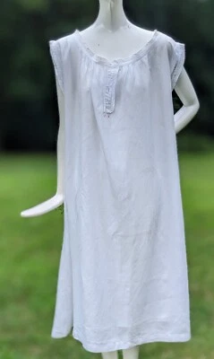VICTORIAN 19TH C WHITE SLIP W EMBROIDERED TOP EDGING W MONOGRAM - Image 1 of 4