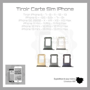 Tiroir Sim rack sim tray plateau pour Apple Iphone 6 6S 7 8 Plus + SE 2020 neuf - Photo 1 sur 8