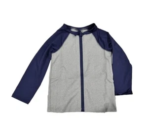 Toddler Boys' Raglan Zip-Up Rash Guard - Cat & Jack Gray 4T - Picture 1 of 2