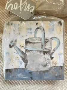 Canvas Garden Art Watering Can 6 x 6 – New - Picture 1 of 5