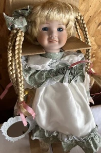 1990s Heritage Collection 14" Porcelain Doll "Cynthia" #14BES-C w/Box Vintage - Picture 1 of 6