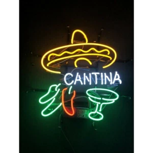 24"x24"Cantina Neon Sign Light Beer Bar Pub Wall Hanging Handcraft Artwork Decor - Picture 1 of 19