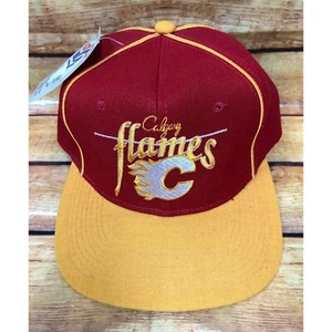 NWT NOS Vintage Calgary Flames NHL Script Snapback Hat Cap The Game (a66) - Picture 1 of 7