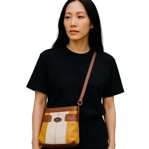 Bolo Bags Women Purse Crossbody Mustard Yellow Cream Adjustable Summer Fall - Picture 1 of 9