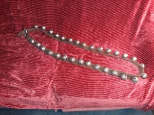 Antique 30 Christmas/Sleigh/Petal/Jingle Bells 78” Long Leather Belt With Buckle - Picture 1 of 10